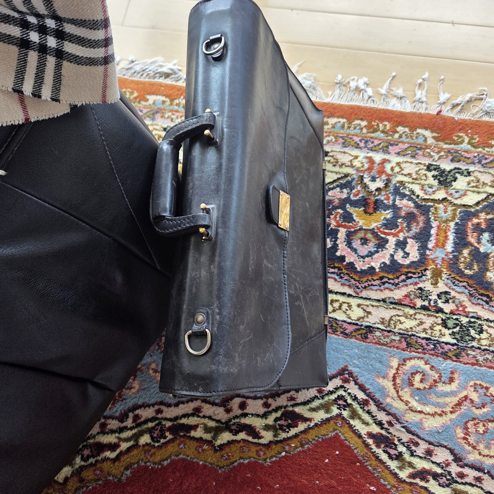 Elegant Black Leather Briefcase